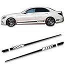 gunhunt Pack of 2 Racing Long Stripes Decals, 88.58 x 4.53 Inches Side Door Decoration Pulling Flowers, Car Side Skirt Body Decals, Suitable for Most Truck SUV Off-Road Vinyl Decals (Black)