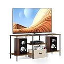 50 inch TV Stand for Bedroom Rustic Brown TV Entertainment Center with Storage 3 Tier TV Table Stand for Living Room TV Console Table for 50 43 40 32 inch TV