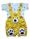 Tendercare baby boy & baby girl half sleeves printed cotton dungaree set with Tshirt (0-2 year, pack of 1),(check size chart) (DYNAMIC YELLOW, 6-12 Months)