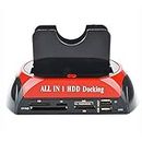 All in 1 HDD Docking,2.5''/3.5'' SATA Multi-Function HDD Docking Station SATA Hard Disk Base USB HUB Reader