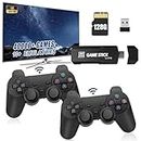 Retro Gaming Stick,Handheld-Spielekonsole mit 2 Gamecontrollern, Retro-Spielekonsole 40.000 Spielen, Eingebaute Spiele 128G Wireless Controller Plug and Play Video Game Stick (YGDGHUYT)