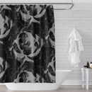 Ebern Designs Akur Floral Single Shower Curtain Polyester in Black/Gray | 74 H x 71 W in | Wayfair 605F2A99CB244B2CBD613CA08FCCA74A