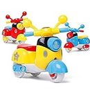 Mini Scooter Toys for Kids Baby Boys Girls Adults Seat Model Toys Steering Wheel Car Toy Track, Mini Motorcycle Toy Pull Back ( Multi Color )