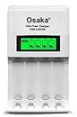 Osaka Battery Charger OSK-C903W LCD Ultra Fast for AA and AAA Ni-mh Rechargeable Batteries (White)