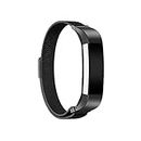 NYLSA Stainless Mesh Milanese Magnetic Loop Watch Band Strap Bracelet for Fitbit Alta Black