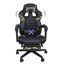 PULUOMIS Video Gaming Chair Massage for Adults with Footrest Computer Desk Chair PU Leather 150° Reclining High Back Support Office chair for Home with Headrest Lumbar Pillow (Green)