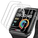 JETech Screen Protector for Apple Watch Series 3/2/1 42mm, Flexible TPU Film, Anti-Scratch HD Clear, 3-Pack