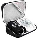 BOVKE Bolsa de viaje para maletas para OMRON X2 Basic/OMRON X3 Comfort/OMRON X4/Omron M3 Monitores de presión arterial y manguitos, bolsillo de malla para baterías y cargadores, negro