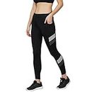 Imperative Women Gym wear Leggings Ankle Length High Waist Strechable Workout Tights Sports Fitness Yoga Track Pants | Gym Tights for Girls (Black Grey)