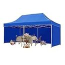 Gazebo Canopy Tent with 3 Side Cover | Outdoor,Garden, Waterproof & UV Protection Tent | Adjustable Height & Heavy Duty 20x10 ft/3x6 mt, 48 kg (Blue)