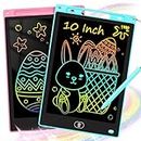 KTEBO Drawing Pad for Kids 10in 2 Pack, LCD Writing Tablet for Kids Travel Games Activity Packs, Kids Toddlers Learning Board Toys - Christmas Stocking Fillers Easter Gifts for Kids