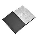 Coin Collecting Books, PVC Material Transparent Design PU Cover Coin Album 120 Pockets Highly Durable for Office for School for Home(Black)