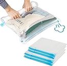DAWNTREES Compression Packing Bags,Clear, Vacuum Storage Bags,12-Piece Kit (4 Small, 4 Large, 4 Medium), Compression Travel Packing Bags