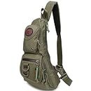 NICGID Sling Backpacks, Sling Chest Bag Shoulder Crossbody Bags for Men Women Outdoor Travel, Army Green, Cycling