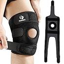 FASHNEX Premium Knee Support Open Patella, Breathable Knee Cap Brace for Arthritis, Pain Relief, Sports for Men & Women (Design A - SINGLE (Black),Non toxic, Free Size)