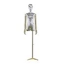 Mannequins Torso Female, Height Adjustable Manikin with Metal Arm and Base, Easy To Move Dress Forms and Mannequins, Used For Shop Window Jewelry Display (Color : Purple) (Grey)