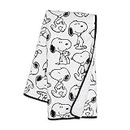 Lambs & Ivy Classic Snoopy Minky and Sherpa Baby Blanket - White/Black