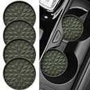 Wingcases Car Coasters Silicone [4 Pack] 2.75in Universal Mats Non-Slip, Embedded Car Interior Accessories, Car Cup Holders Insert Coasters Decor，Camo Green