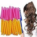 Chargenyang 30 Pieces 12 Inch Magic Hair Curlers Spiral Curls Styling Kit No Heat Hair Curlers with 2 Pieces Styling Hooks DIY Rollers Curling Rods