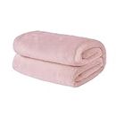 Brentfords Flannel Fleece Ultra Soft Large Blanket Throw Over Fluffy Warm Bedspread for Bedroom Double Bed Sofa Couch, Blush Pink - 150 x 200cm