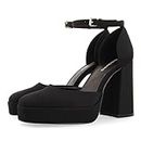 GIOSEPPO Zapatos Negros de tacón Ancho y Plataforma para Mujer assynt