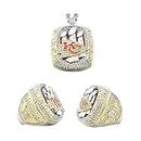 2022 KC World Mahomes Champions ring with Kelce necklace with wooden box Gifts for Kids Youth Mens Boys Fathers (MAHOMES, 11)