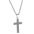 FindChic Vintage Cruz Cadena Acero Hombre Colgante Crucifijo Cross Pendant Necklace for Men Women