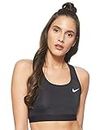 Nike Med Band Bra Non Pad Sports Bra, Mujer, Black/Black/(White), L