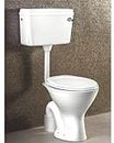 ACCURATE Combo Ceramic S TRAP Floor Mounted European Western Water Closet Toilet Commode EWC S Trap Set White Western Commode (WHITE)