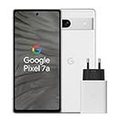Google Pixel 7a et chargeur – Smartphone Android 5G débloqué avec objectif grand angle et 24 heures d'autonomie – Neige
