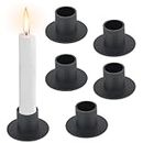 RISVOWO Kerzenständer Schwarz, 6 Stück Kerzenhalter für Stabkerzen, Kerzentüllen aus Metall, Kerzeneinsatz Tafelkerzen, Candle Holder, Stabkerzenhalter für Wohn,Esszimmer und Schlafzimmerdekoration