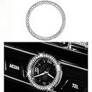 YUWATON Car Interior Clock Watches 3D Rhinestone Decals Ring fit for Mercedes Benz Bling Accessories C Class E Class S Class GLC CLS (Round Clock)