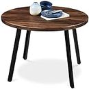Best Choice Products 35.5in Round Mid-Century Modern Dining Table, Space-Saving Dinette for 2-4, Home, Kitchen, Apartment w/Steel Legs - Dark Brown