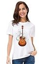 Guitar_Musical Instrument_Girls Tshirt White