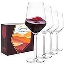 Gnimihz Handmade Wine Glasses Set of 4 - 15Oz Standard Red/White Wine Glass, Made from Lead-Free Premium Crystal, Perfect for Any Occasion, Great Gift