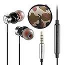 ARVICKA Dynamic Hybrid Earphones with Volume Control Dual Drivers Mic Handsfree in-Ear HiFi Bass Earbuds for Smartphones, Tablet, Desktop