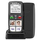 Easyfone T6 4G SIM-Free Easiest-to-Use Senior Mobile Phone | 4 Large Direct Picture Dial Buttons | SOS Button | Charging Dock (Black)