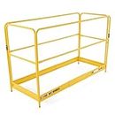 MetalTech Versatile 6 Foot Metal Guardrails System Accessory Baker Style for Select Jobsite Series Scaffolding Platform with Non Slip Deck, Yellow