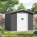 6'x8' Storage Shed Garden Shed Outdoor Metal Shed with Lockable Sliding Door
