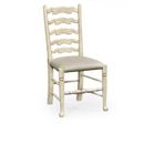 Country Farmhouse Painted Ladder Back Dining Chair Wood/Upholstered in Green Jonathan Charles Fine Furniture | 41.75 H x 20.5 W x 21.5 D in | Wayfair