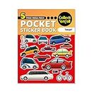 Pocket Sticker Book (5 Pages) - 64 MEGA Packs to Collect Coloured Stickers for Kids - Transport