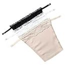 ayushicreationa Women Clip on Lace Mock Camisole Clip Bra Insert Stretchy Ladies Breast Coverage Clip Black White and Beige Pack of 3 pcs