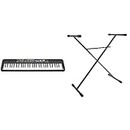 Yamaha PSR-F52 Clavier Arrangeur - Un clavier compact pour les débutants avec 61 notes, 144 sonorités d'instruments et 158 styles. finition en noir & BoomToneDJ KS 1 Stand Clavier, en Métal, Noir