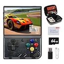 GameLo Miyoo Mini Plus Handheld Retro Video Game Console with 64G Memory Card, 3.5-inch IPS Screen, 3000mAH Long Endurance Battery，with Storage Case, Support 10000+ Games (Black 64G)
