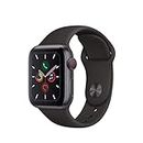 Apple Watch Series 5 40mm (GPS + Cellular) - Boîtier En Aluminium Gris Sidéral Avec Bracelet Sport Noir (Reconditionné)