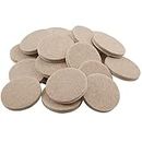 Merriway® BH01123 (25 Pcs) Self Adhesive Round Floor Furniture Protection Heavy Duty Felt Pads 25 mm (1 inch) x 4 mm Thick - Pack of 25 Pieces