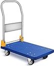 GOBBLER Portable Platform Trolley Cart for Lifting Heavy Weight, 200 Kg Capacity Dolly Push Cart - Blue (GB-TR200)