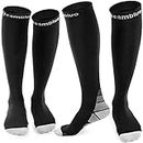 Cambivo 2 Pairs Compression Socks for Men and Women(20-30 mmHg), Compression Stocking for Swelling, Nurse, Flight (Gray, Large)