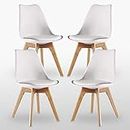 Life Interiors Lorenzo Retro Dining Chair 4-Piece Set, White