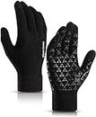 HUNTSMANS ERA Winter Touchscreen, Anti-Slip Warm Thermal Woolen Gloves for Men and Women/Winter gloves (Black 1Pair)